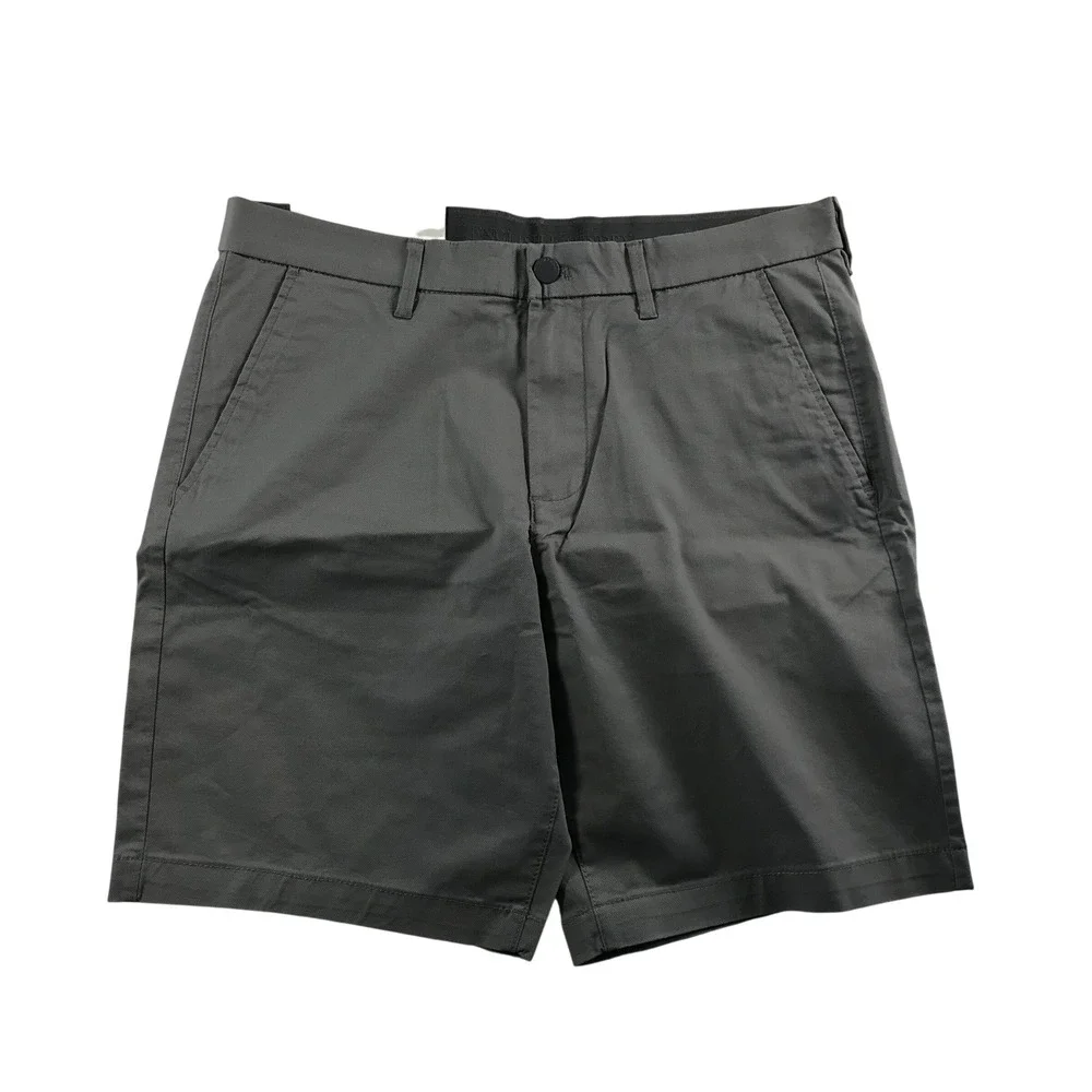 English Laundry Mens Grey Flat Front Stretch Chino Shorts Size 32 9 Inseam NEW